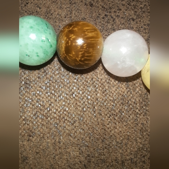 Gemstone mala bead bracelet and acrylic beaded bracelet - Picture 4 of 14